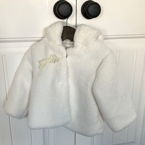 iDo Baby Girl’s Ivory Faux Fur Winter Jacket